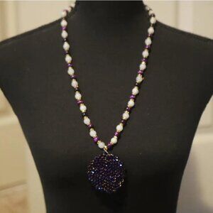 Purple And White Necklace